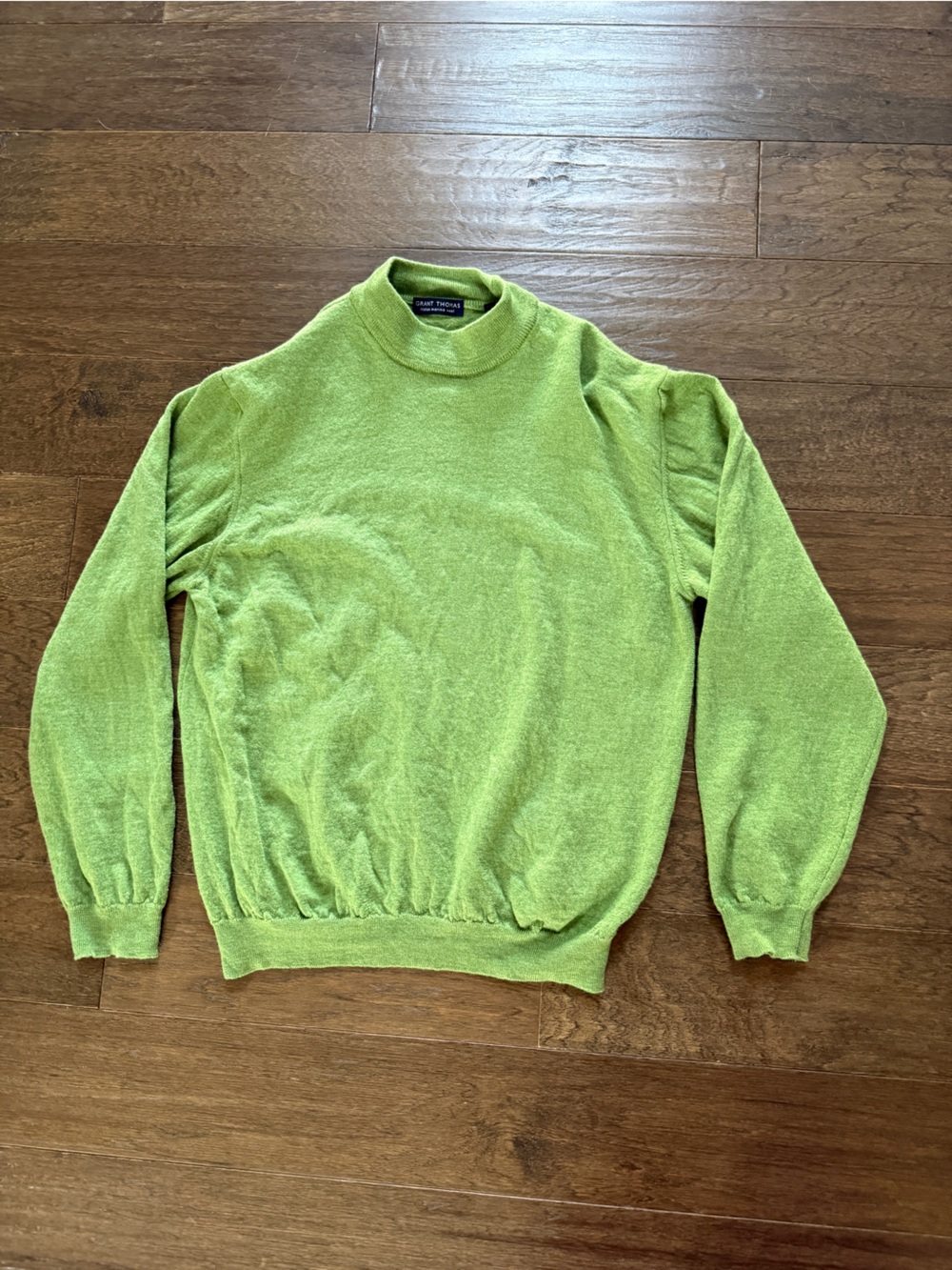 Grant Thomas 100% Wool, Extra Fine Merino Wool Sweater, men’s XL, green